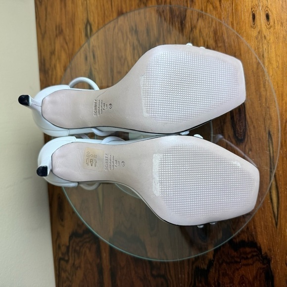 Schutz Gaiah Leather Ankle-Strap Sandals - white leather - size 7.5 - Picture 16 of 16